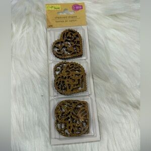 🧡10/$10 Gold Chipboard Heart Shapes